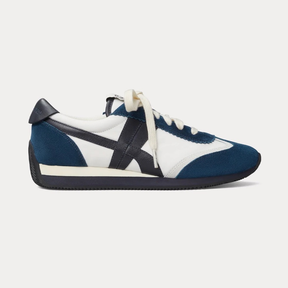 Tory Burch Navy and White Suede-Trim Sneakers - Picture 3 of 16